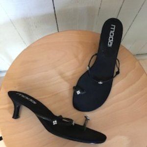 MODA Black Rhinestone Heels Size 8.5